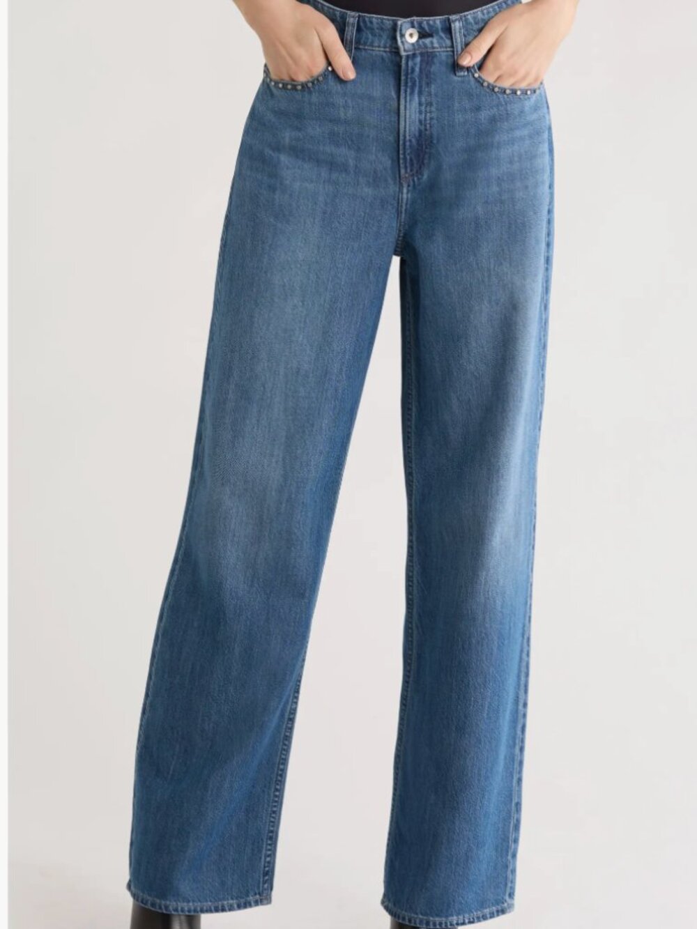 NWOT rag & bone Lori Wide Leg Jeans 28, ACID WASH STUD - Picture 2 of 8